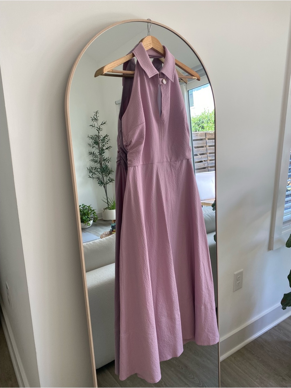 Veronica Beard Sleeveless Collared Maxi Dress in Dusty Mauve
